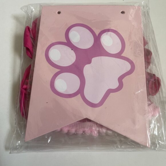 Pink Paw Print Pet Birthday Party Set - Picture 2 of 3